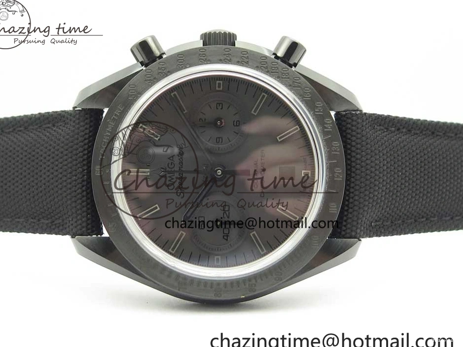 0112 Speedmaster “Dark Side of The Moon” Real Ceramic OMF 1:1 Best Edition Black Black on Nylon Strap A WeatherProof 7976